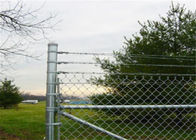 4つのFt X 50のFtのチェーン・リンクの網の塀の鋼鉄裏庭の家の障壁のボーダー緑の生地の農場